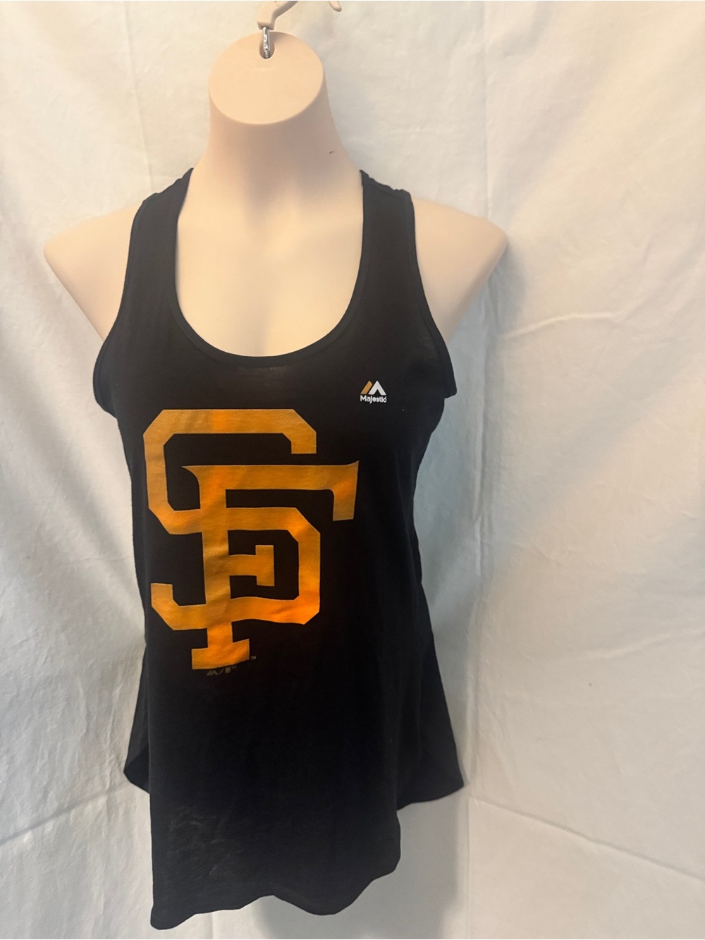 Majestic Black Tank with Orange SF Logo - Women’s Racerback